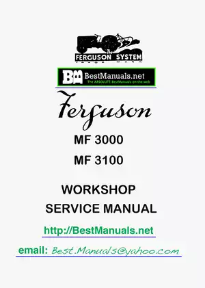 Massey Ferguson 3000/3100 Series Tractor Workshop Service Manual
