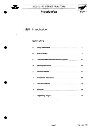 Massey Ferguson 3000/3100 Series Tractor Workshop Service Manual Preview image 5
