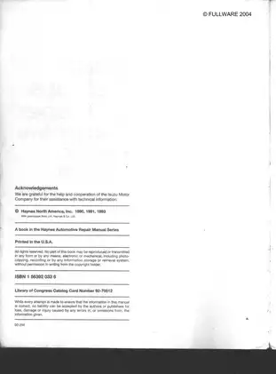 Isuzu Pick-ups and Trooper Automotive Repair Manual (1981-1993) Preview image 3