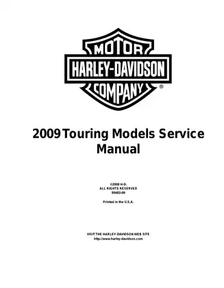 2009 Harley-Davidson Touring models service manual Preview image 3