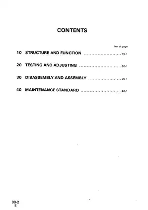 Komatsu PC25, PC30, PC40, PC45 Shop Manual (1996 Edition) Preview image 2