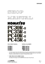 2000s Komatsu PC30R-8, PC35R-8, PC40R-8, PC45R-8 Service Manual (P/N SEBM012604) – preview page 1