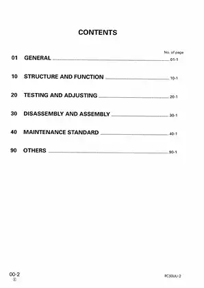 KOMATSU PC50UU-2 Shop Manual - Comprehensive Maintenance Guide for 2002 Models Preview image 2