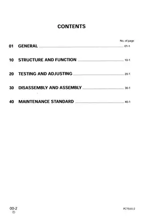 Komatsu PC75UU-2 hydraulic excavator shop manual Preview image 2