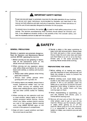 Komatsu PC75UU-2 Excavator Shop Manual (2000) Preview image 5
