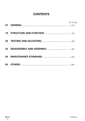 Komatsu PC75UU-3 Excavator Shop Manual - Detailed Service Guide Preview image 2