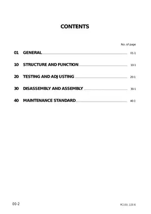 Komatsu PC100-6 and PC120-6 Shop Manual - Service Guide and Repair Instructions Preview image 2