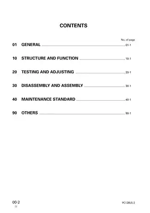 Komatsu PC128US-2, PC138US-2, PC138USLC-2 hydraulic excavator shop manual Preview image 2