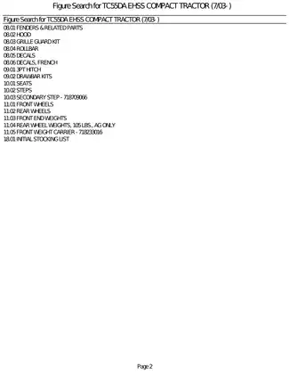 New Holland TC55DA compact utility tractor parts list Preview image 4