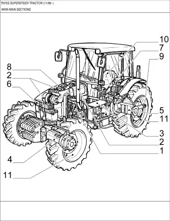 New Holland TN75S Supersteer Tractor Parts List (1998+) Parts Catalog (P/N 603144a1200)