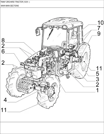 New Holland TN95F Orchard Tractor 2001– Parts Catalog Manual (P/N 6031442300)
