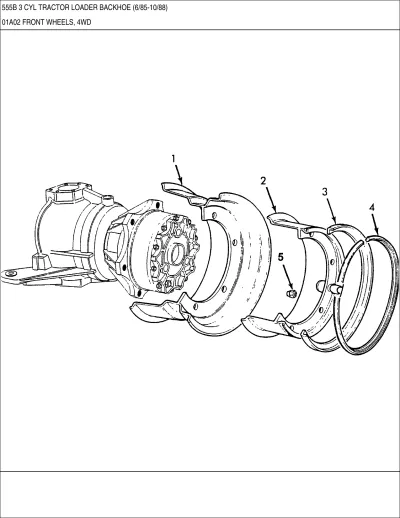 Preview: 1985–1988 Ford 555B Loader Backhoe Parts Catalog Manual (P/N D4NN1007A)