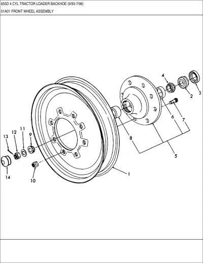 Preview: 1993–1996 Ford 655D Loader Backhoe Parts List Manual