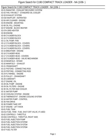 New Holland C190 Compact Track Loader Parts List Manual (P/N 66211408d)