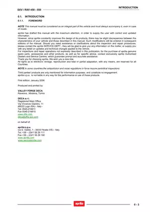 Aprilia SXV/RXV 450-550 Digital Manual & Service Guide Preview image 3