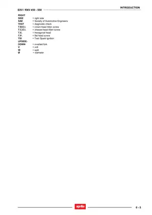 Aprilia SXV/RXV 450-550 Digital Manual & Service Guide Preview image 5