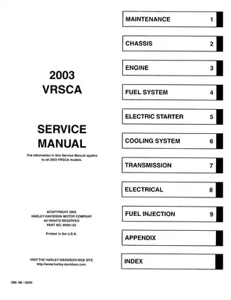 2003 Harley-Davidson VRSCA Service Manual - Complete Guide for Maintenance & Repairs Preview image 3