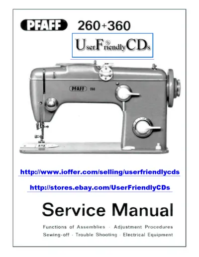 Pfaff 260 & 360 Sewing Machines OEM Service Manual 1962+