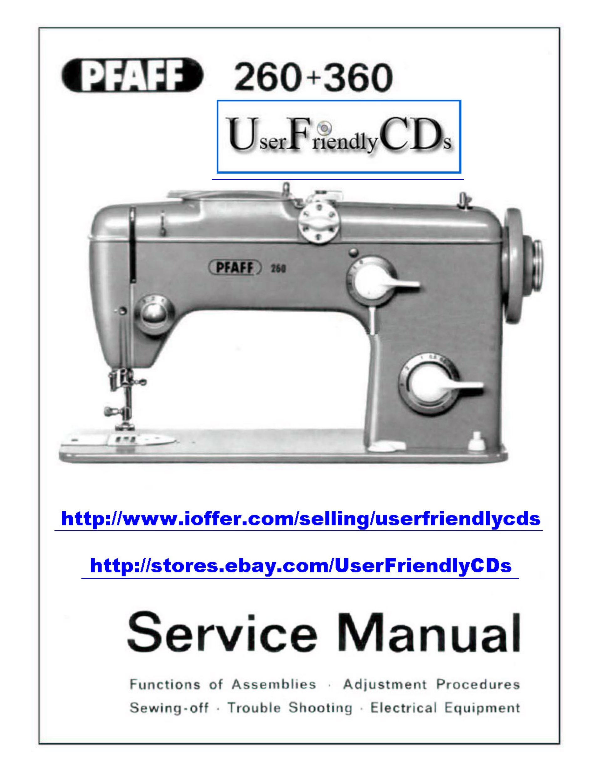 Pfaff 360, 260 service manual Preview image 1