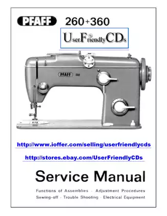 Pfaff 260/360 Sewing Machine Service Manual - Complete Guide
