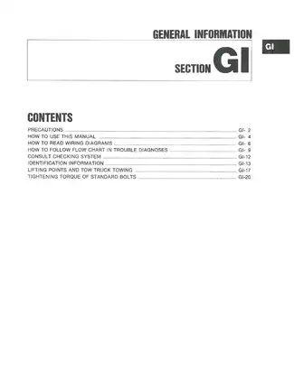 Nissan Stanza U12 Series Service Manual (1991-1992) Preview image 3