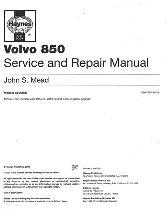 1992-1996 Volvo 850 service and repair manual Preview image 2