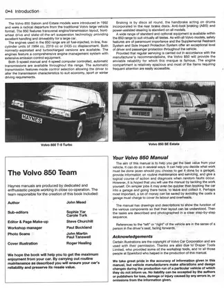 Volvo 850 Service and Repair Manual | Comprehensive Guide for DIY Mechanics Preview image 5
