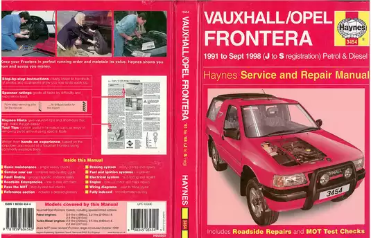 1991-1998 Vauxhall Opel Frontera repair manual Preview image 1