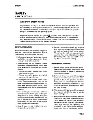 Komatsu PC200-6 Hydraulic Excavator Shop Manual (1998) Preview image 3