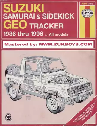 1986-1996 Suzuki Sidekick and Samurai manual Preview image 1