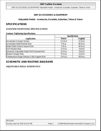 2007-2009 Chevrolet Tahoe repair manual