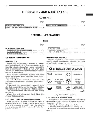 1998 Jeep Wrangler service repair manual Preview image 1