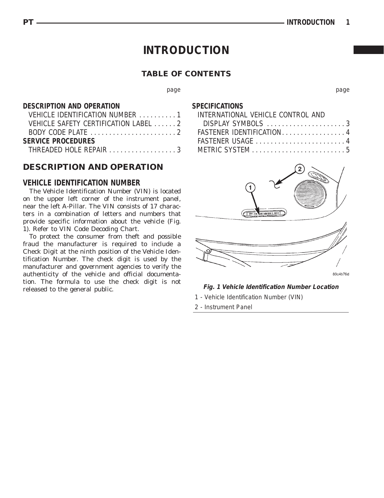 2001 PT Cruiser repair manual Preview image 2