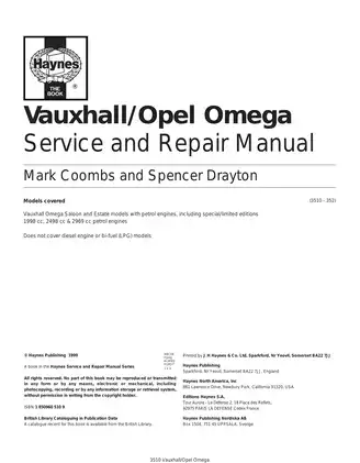 1994-2003 Vauxhall Opel Omega B service and repair manual Preview image 1