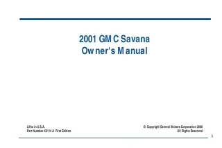 1996–2002 GMC Savana Factory Service Manual (P/N X2114 A) – preview page 1