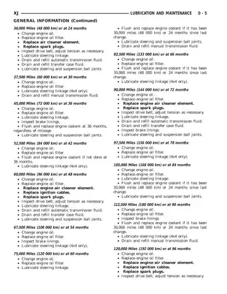 Chrysler XJ Maintenance and Lubrication Manual Preview image 5