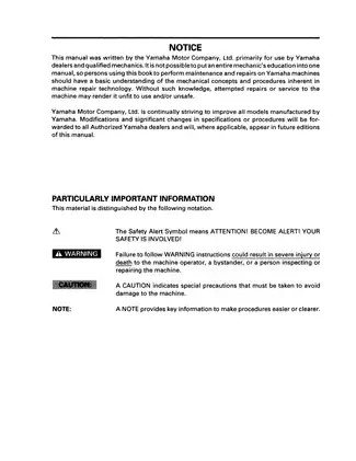 Yamaha YFM35FXH Supplementary Service Manual | Comprehensive Repair Guide Preview image 4