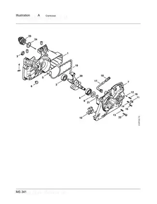Stihl MS 341, MS 361 chainsaw service manual/parts list