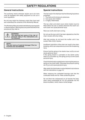 Husqvarna 570, 575XP chainsaw workshop manual Preview image 4