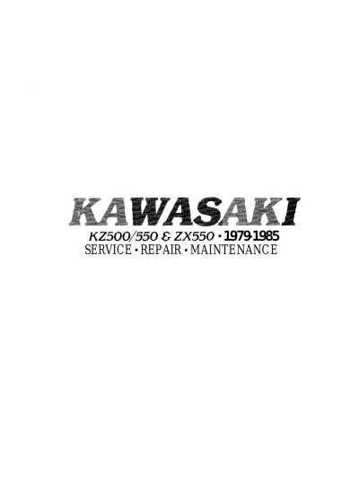 Preview: Kawasaki KZ500/KZ550/ZX550 1979–1985 OEM Service Manual (P/N M449)