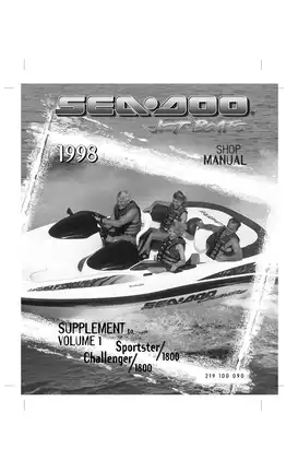 1998 Bombardier Sea-Doo Sportster 1800, Challenger 1800, Speedster 1600 Jetboat shop manual