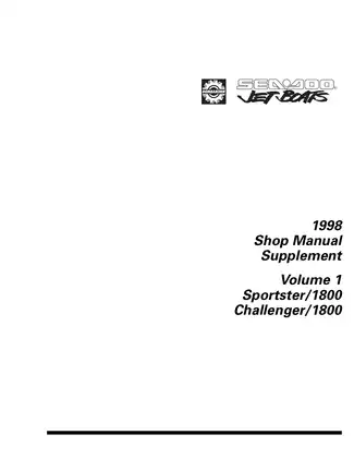 1998 Bombardier Sea-Doo Sportster 1800, Challenger 1800, Speedster 1600 Jetboat shop manual Preview image 2