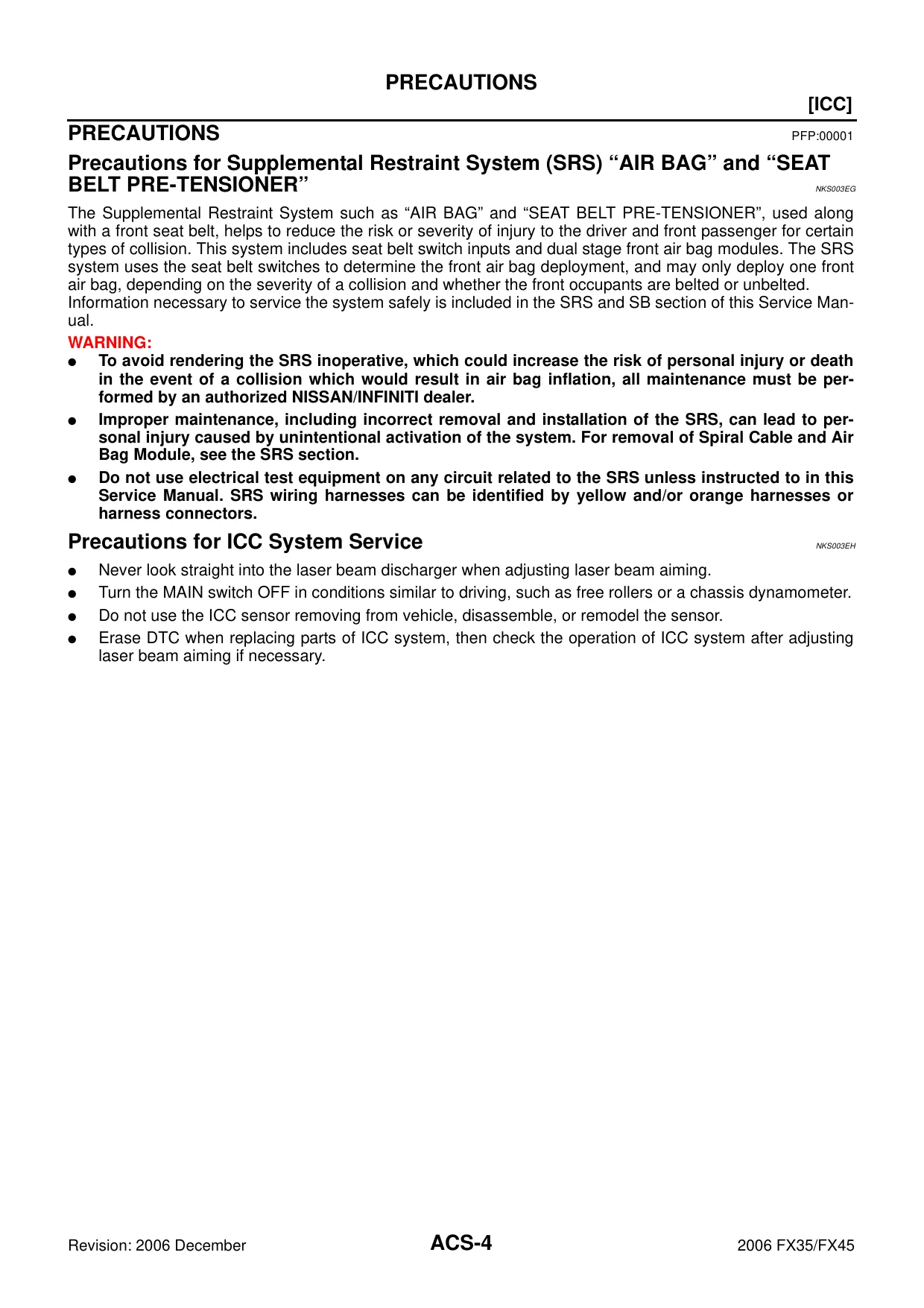 2006 Infiniti FX35, FX45 repair manual Preview image 4