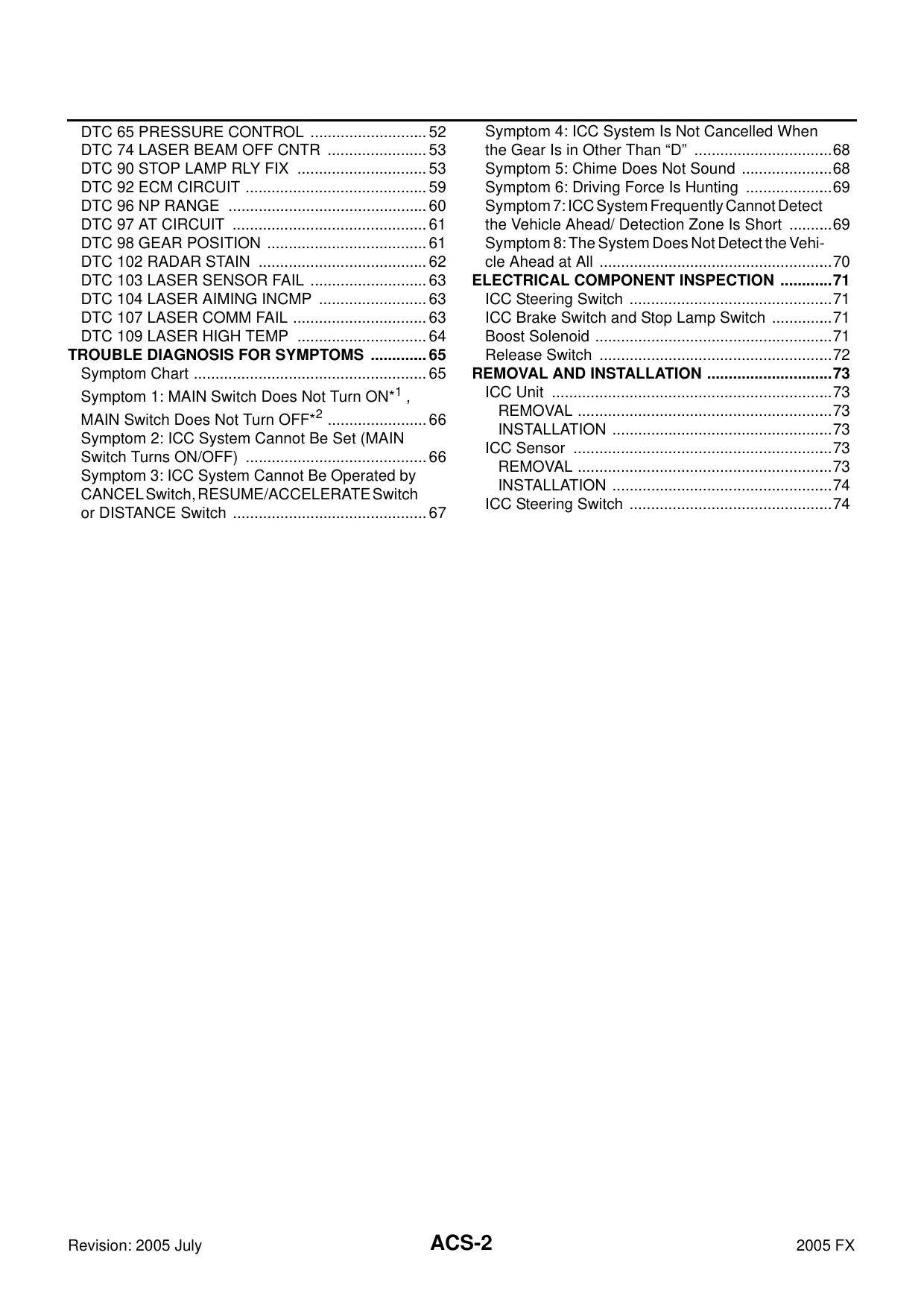 2005 Infiniti FX35, FX45 shop manual Preview image 2
