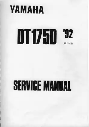 1992-1996 Yamaha DT 175, DT 175D service manual Preview image 1