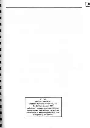 Yamaha DT175D Service Manual - Complete Repair Guide (1991) Preview image 2
