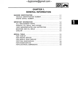 1987-1990 Yamaha YFM350ER Moto-4 ATV repair manual Preview image 3