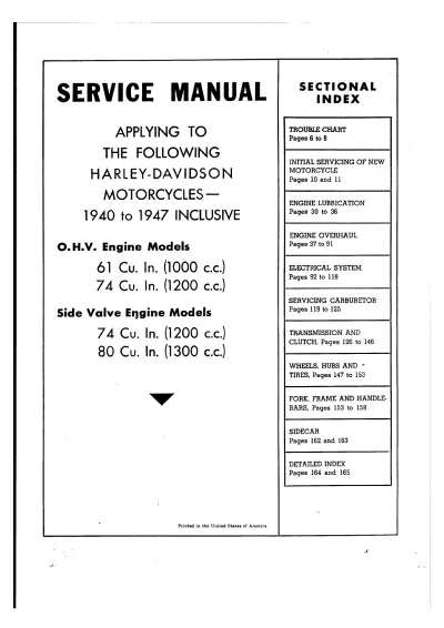 Preview: 1940–1947 Harley-Davidson O.H.V. & Side Valve Engine Service Manual (P/N 12022-44D)