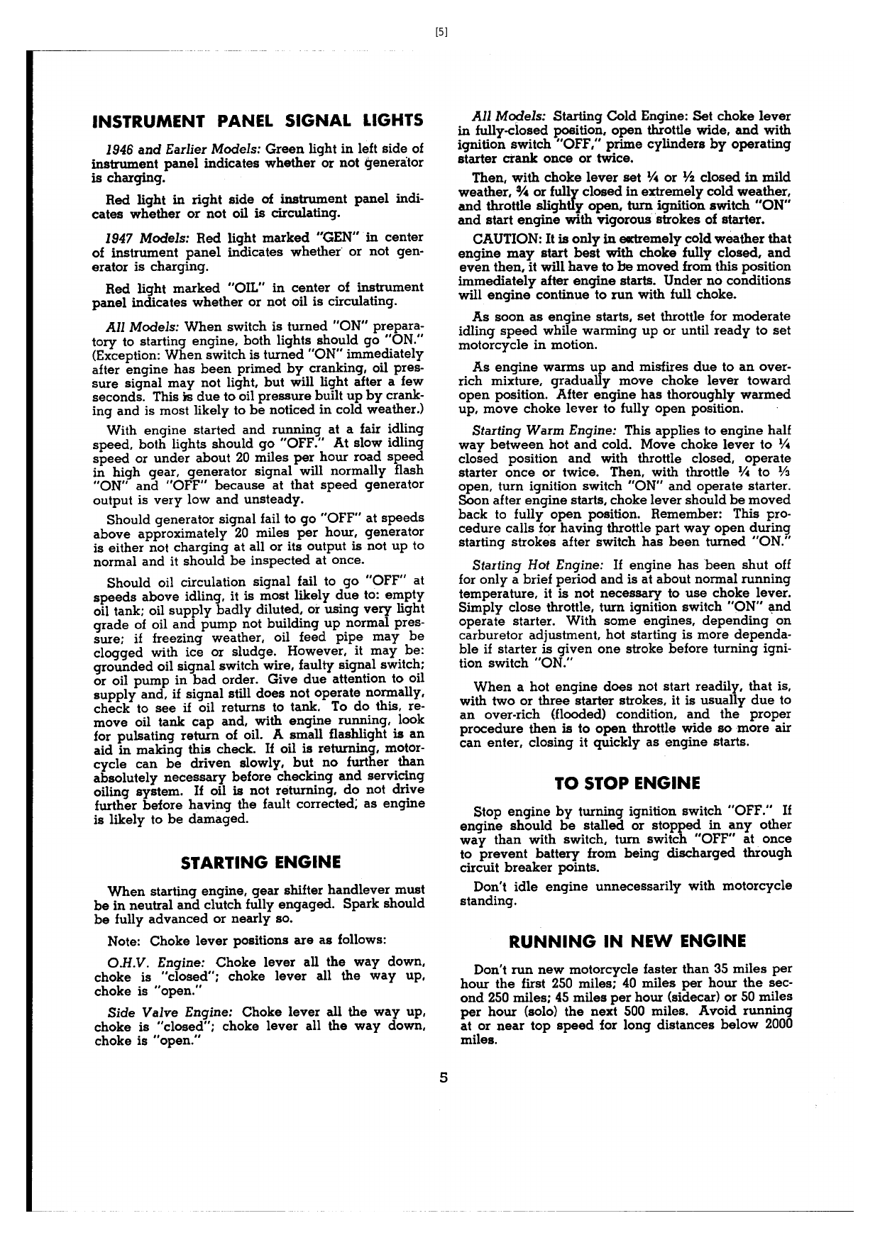 1940-1947 Harley-Davidson Knucklehead, Flathead service manual Preview image 5