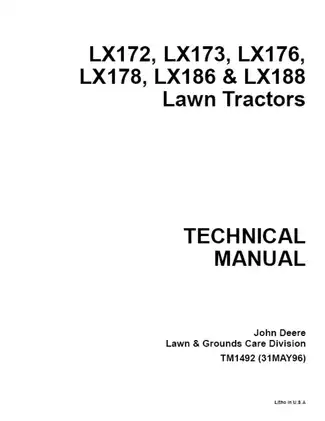 John Deere LX Series Lawn Tractor Technical Manual Preview image 2